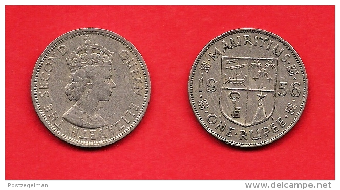 MAURITIUS , 1956-1978, Circulated Coin, 1 Rupee, QEII, Copper Nickel, Km35.1, C1611 - Mauritius