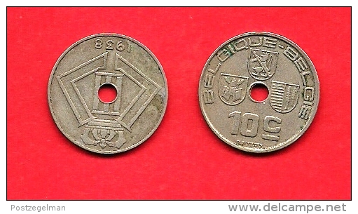 BELGIUM , 1938, Circulated Coin, 10 Centimes, Nickel Brass, Km 112, C1620 - 10 Centimes