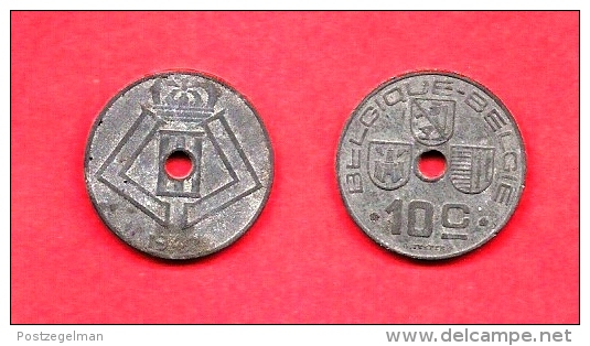 BELGIUM , 1941-46, Circulated Coin, 10 Centimes,zinc, Km 125, C1622 - 10 Cents