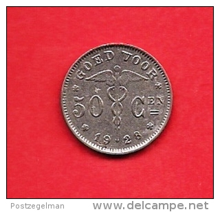 BELGIUM , 1928, Circulated Coin, Km88, C1629 - 50 Cents