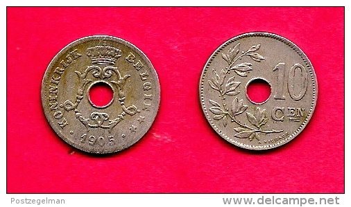 BELGIUM , 1904-5, Circulated Coin, 10 Centimes, Dutch, Km53. C1642 - 10 Centimes