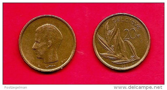 BELGIUM , 1980-1993, Circulated Coin, 20 Franc, French, Km159, C1651 - 20 Frank