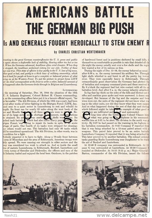 Revue ' LIFE ' Du  08 Janvier 1945 - 51 Pages En Anglais - - Forces Armées Américaines