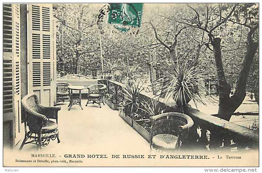 Depts Div- Bouches Du Rhone - Ref H 680 - Marseille -grand Hôtel De Russie Et D'angleterre - La Terrasse - - Non Classés