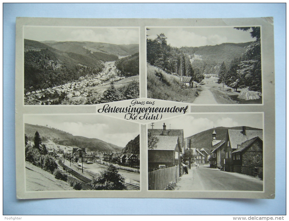 Germany: Schleusingerneundorf - Suhl, Bahnhof, Teilansicht, Straße - 1960's Used - Schleusingen