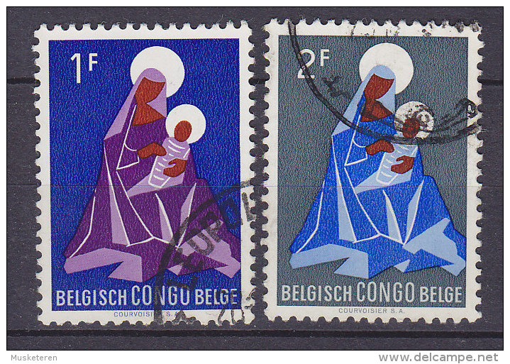 Belgium Congo 1959 Mi. 356-57 Weihnachten Christmas Jul Noel Natale Navidad Maria Madonna Mit Kind - Oblitérés