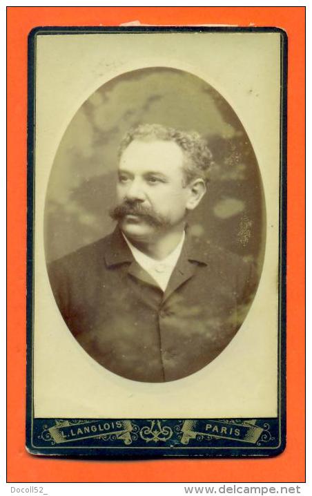 Carte De Visite " Portrait D'homme " Photo Langlois Paris - 2 Scans - Anciennes (Av. 1900)