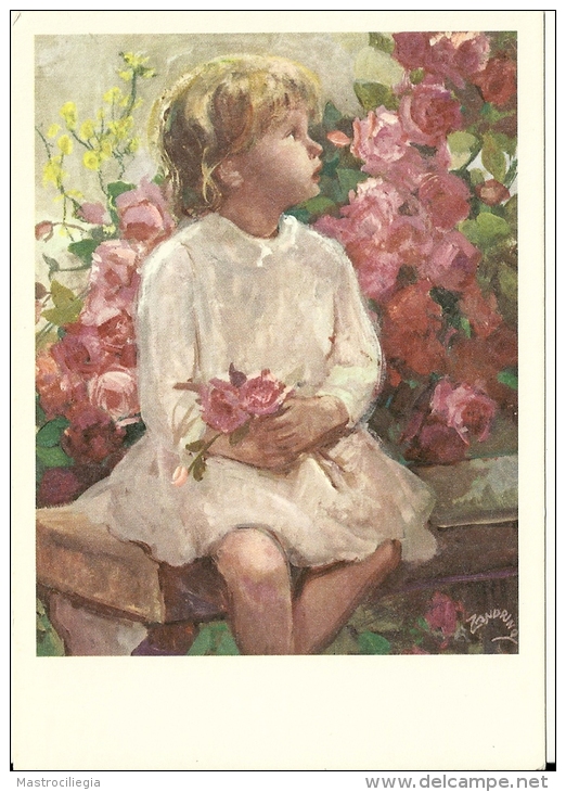 ZANDRINO  Fg  Bambina Con Fiori - Zandrino