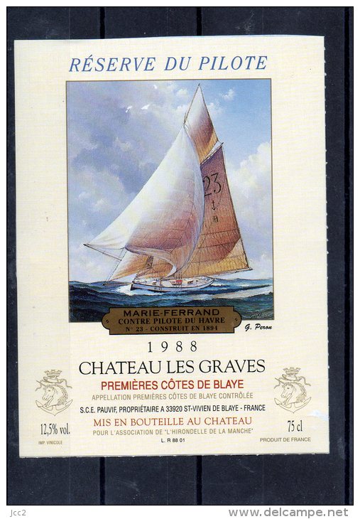 BATEAUX - ( Etiquette Légèrement Collée Sur Feuille D´expo.) - Bateaux à Voile & Voiliers