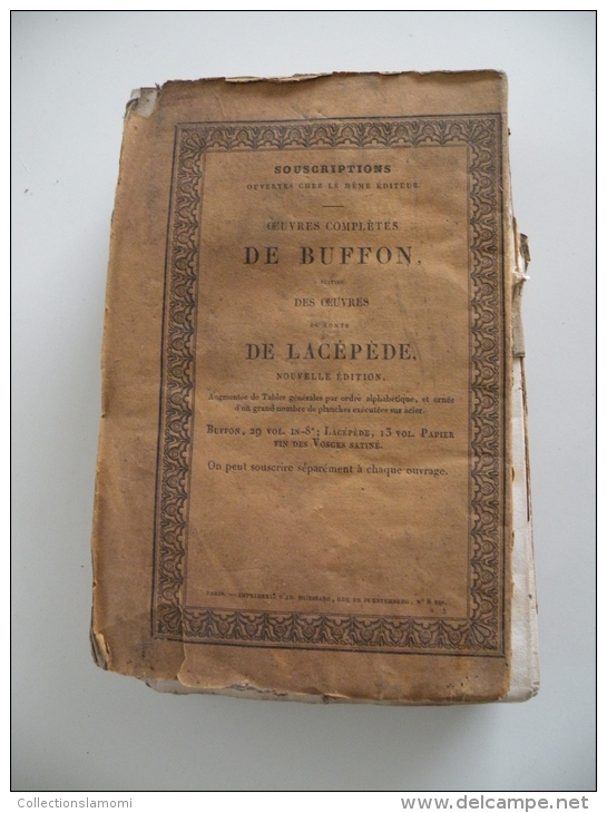 LOT,OEUVRES DE BUFFON, 1830 x3/1831 x6/1832 x1/ Donc 1 non daté mauvaise état, 11 livres Voir Photos