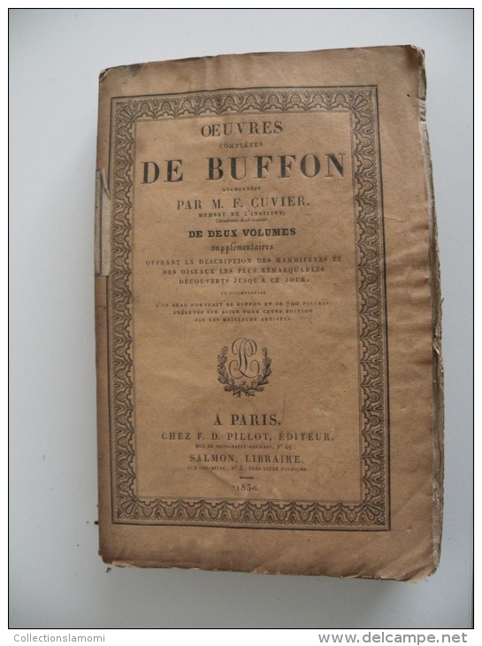 LOT,OEUVRES DE BUFFON, 1830 x3/1831 x6/1832 x1/ Donc 1 non daté mauvaise état, 11 livres Voir Photos