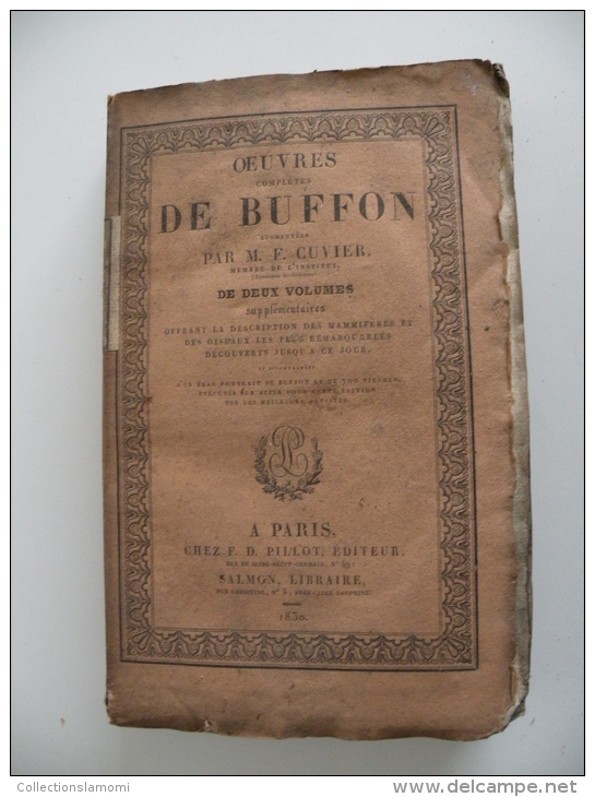 LOT,OEUVRES DE BUFFON, 1830 x3/1831 x6/1832 x1/ Donc 1 non daté mauvaise état, 11 livres Voir Photos