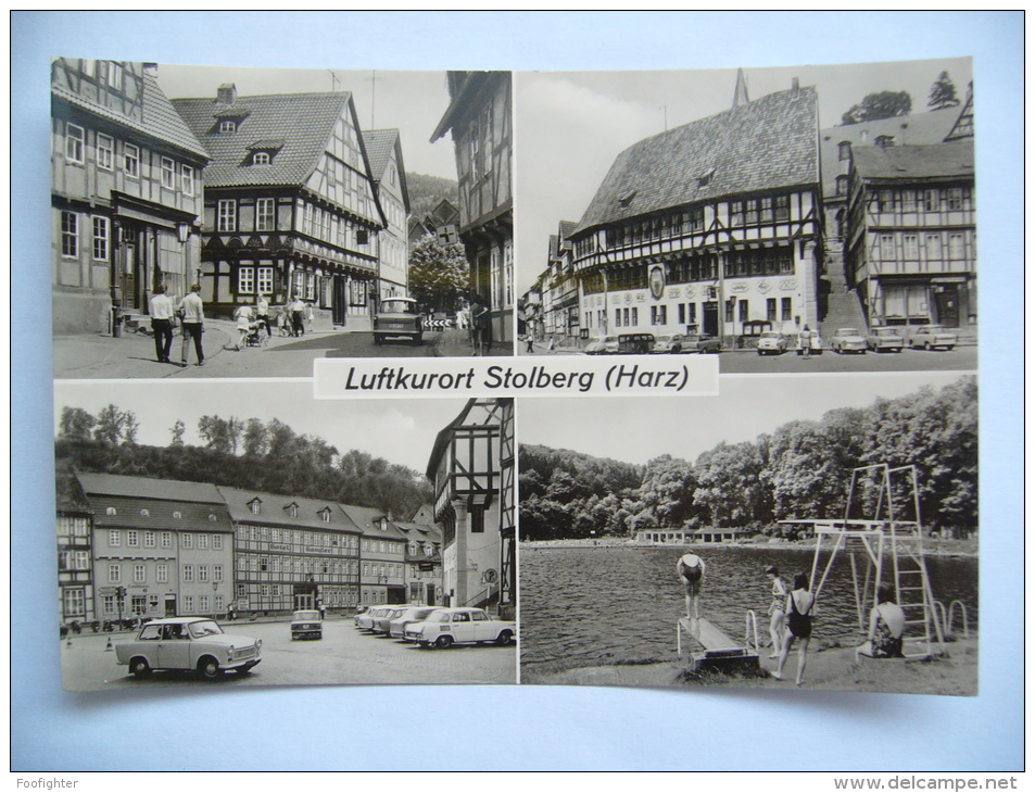 Germany: Luftkurort Stolberg (Harz) - Markt Rathaus Waldbad Auto Trabant - 1970's Unused - Stolberg (Harz)