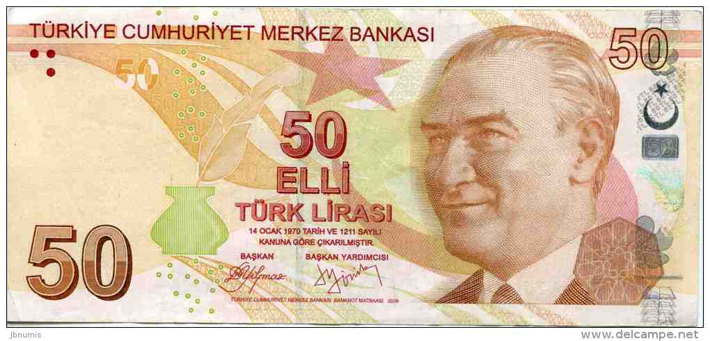 Turquie Turkey 50 Lira 14 Ocak 1970 ( 2009 ) P225 - Turquie