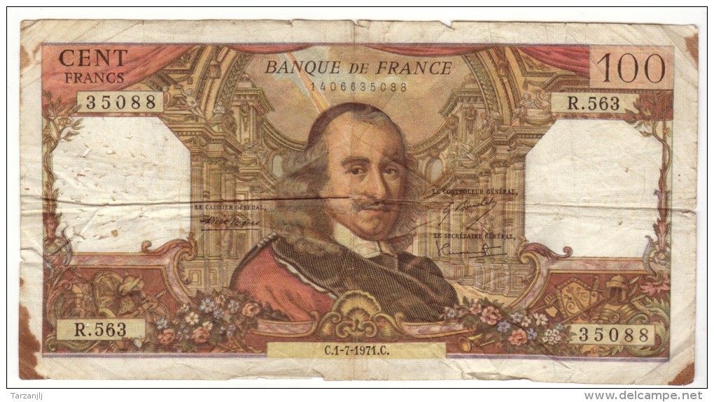 Billet De 100 Francs Corneille 1/7/1971 C - 100 F 1964-1979 ''Corneille''