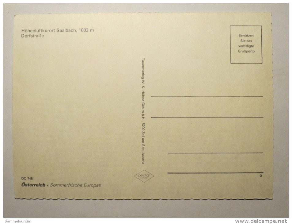 (4/2/14) AK "Saalbach" Dorfstraße Im Höhenluftkurort - Saalbach