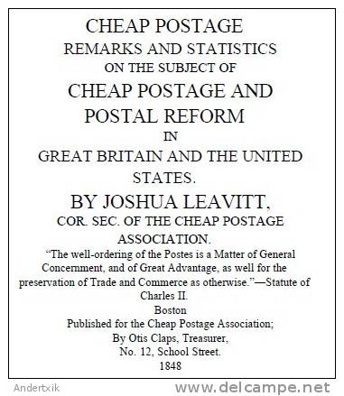 EBook: "Cheap Postage"  By Joshua Leavitt - Andere & Zonder Classificatie