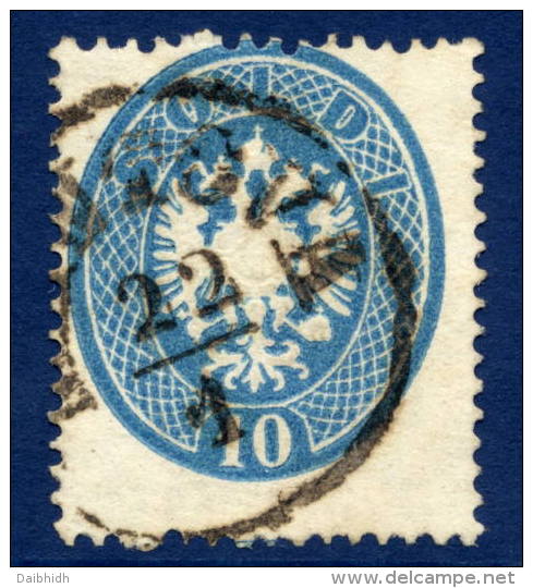 AUSTRIA: LOMBARDY VENETIA 1863 Arms 10 Soldi Perforated 14,  Used.  Michel 17 - Oblitérés