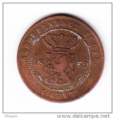 COINS  PAYS-BAS INDES  NEERLANDAISES  KM  306     1858.        (PB 78) - Dutch East Indies