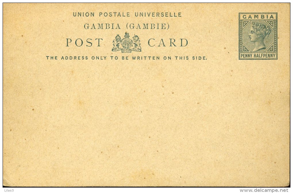 Entier Postal Carte Penny Halfpenny Gris  Victoria Neuf Superbe - Gambie (...-1964)