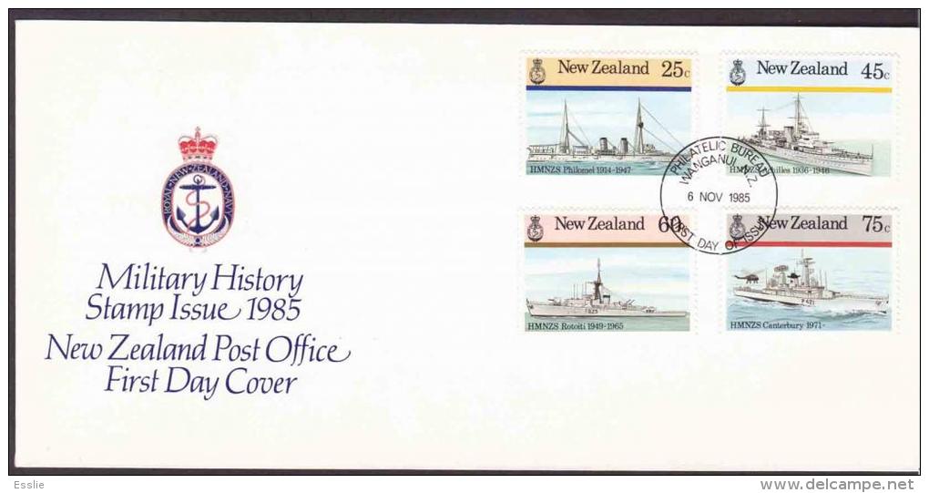 New Zealand - 1985 - FDC - Military History - Navy Ships - Briefe U. Dokumente