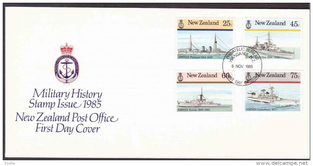 New Zealand - 1985 - FDC - Military History - Navy Ships - Lettres & Documents