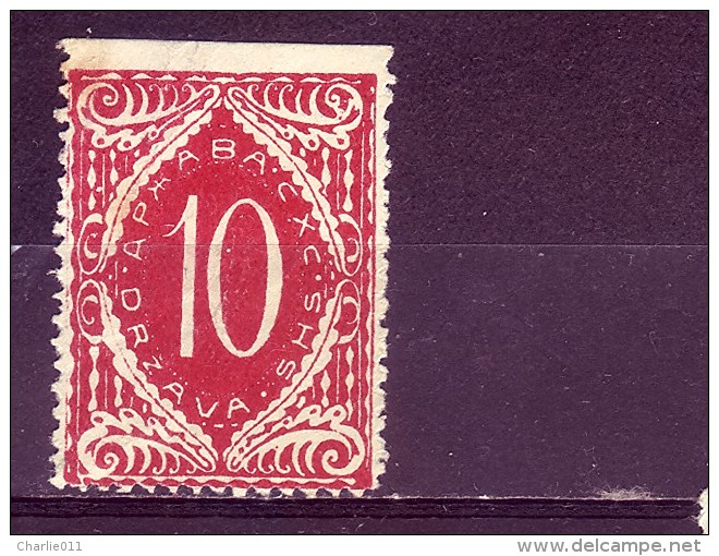 PORTO-NUMBERS-10 VIN-IMPERFORATED ON TOP-SLOVENIA-SHS-YUGOSLAVIA -1919 - Timbres-taxe