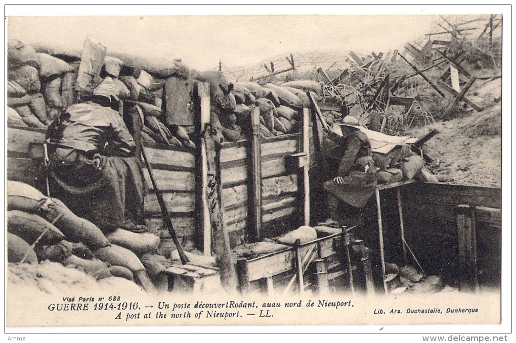 Nieuwpoort  *  Guerre 1914 - Un Poste Découvert Rodant Au Nord De Nieuport - Guerre 1914-18