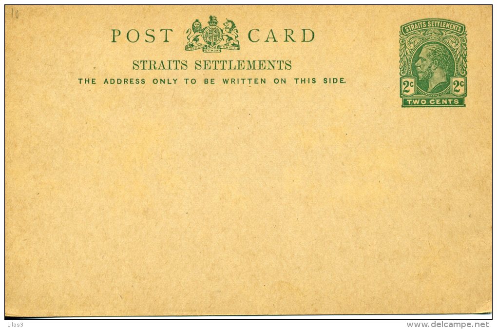 Entier Postal Carte 2 Cents Vert Neuve Superbe - Singapour (...-1959)