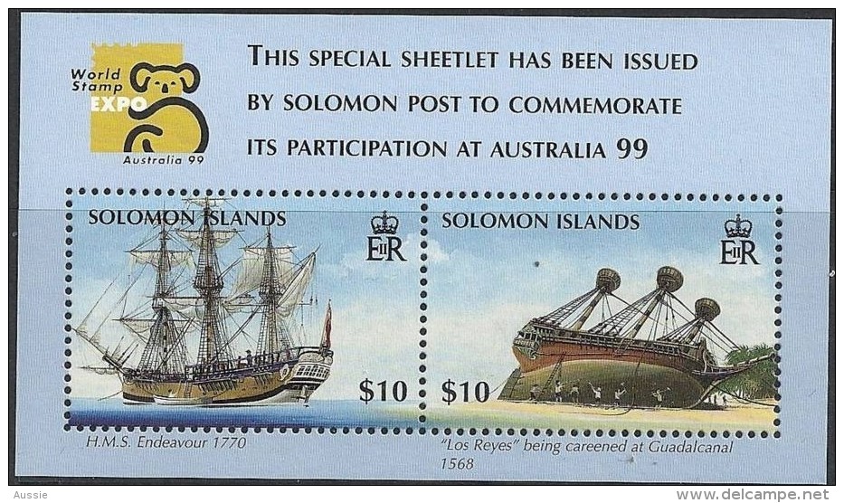 Solomons Islands  Yvertn° Bloc 54 *** MNH Cote 15 Euro Australia 1999 Ships Bateaux Boten - Salomon (Iles 1978-...)