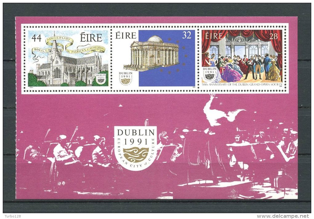 IRLANDE 1991  Bloc N° 9 **  Neuf = MNH Superbe Cote 6 € Dublin Cité De La Culture Opéra Cathédrale Musique - Hojas Y Bloques