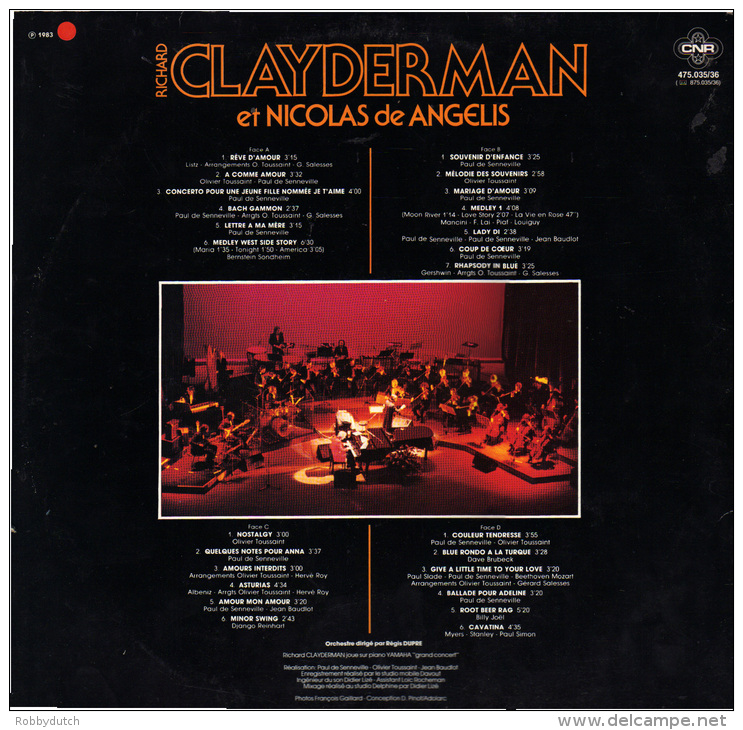 * 2LP *  RICHARD CLAYDERMAN &amp; NICOLAS DE ANGELIS - A PLEYEL (Holland 1983) - Instrumentaal