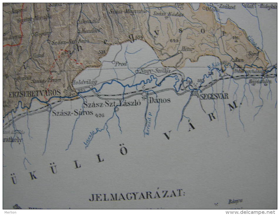 Hungary -Romania -Kis Küküllö  Vármegye -Ludus Medgyes Medias -Segesvár Map For Pallas Lexikon Hungary Ca 1890  AV622.7 - Geographical Maps