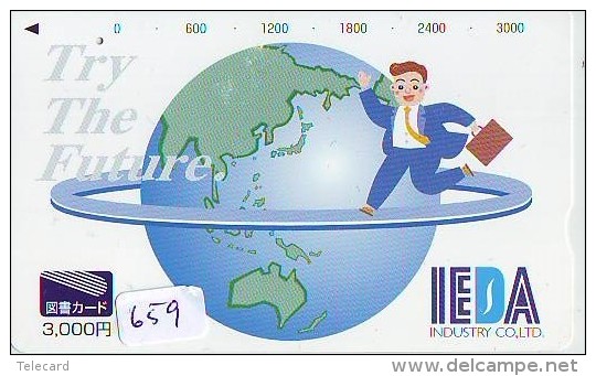Télécarte Japon MAP * Carte Du Monde * GLOBE (659) Géographie * Mappemonde * Japan Phonecard * Telefonkarte * AARDBOL - Espacio