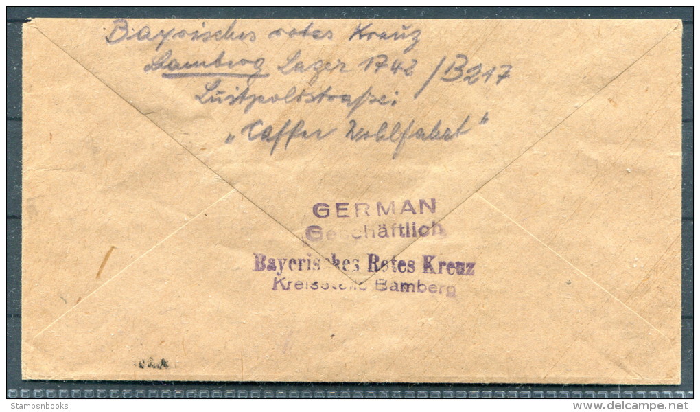 1945 Germany Bamberg Lager Gebühr Bezahlt Rotes Kreuz Red Cross Brief - Other & Unclassified