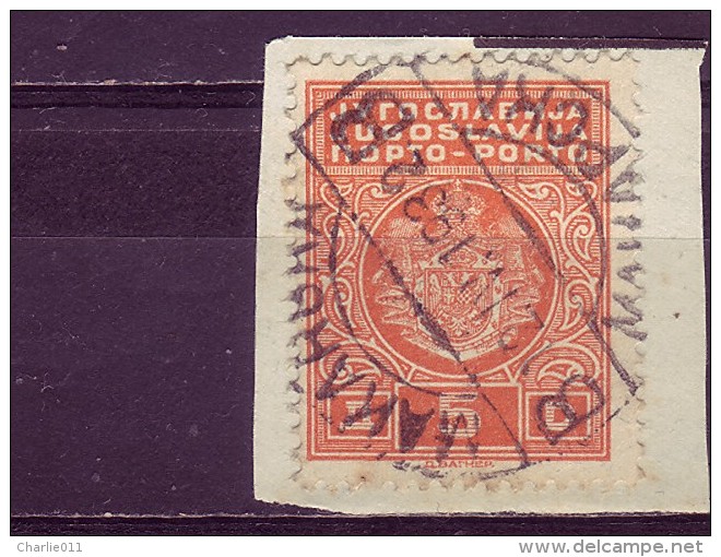 PORTO-COAT OF ARMS-5 D-POSTMARK-MAKARSKA-CROATIA-YUGOSLAVIA-1931 - Timbres-taxe