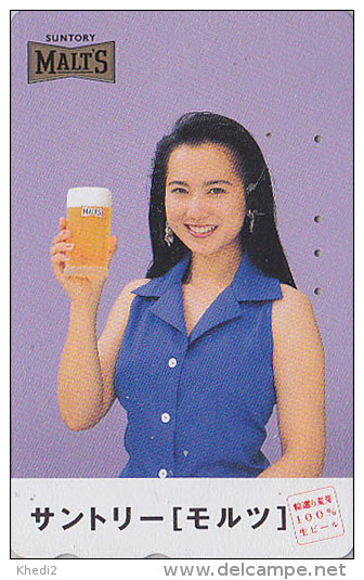 Télécarte Japon - BIERE SUNTORY & Femme - BEER & Girl Japan Phonecard - BIER Telefonkarte - CERVEZA - 559 - Publicité