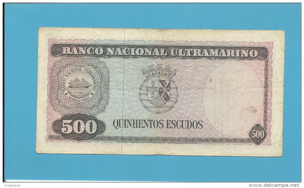 TIMOR - 500 ESCUDOS - 25.4.1963 - P 29 - Sign. 8 - REGULO D. ALEIXO - Timor