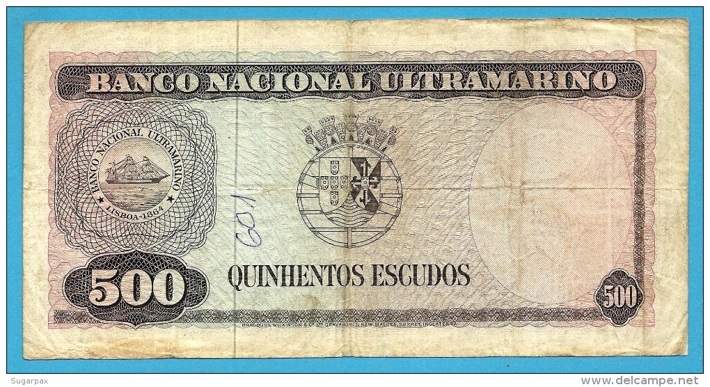 TIMOR - 500 ESCUDOS - 25.4.1963 - P 29 - Sign. 3 - REGULO D. ALEIXO - Timor