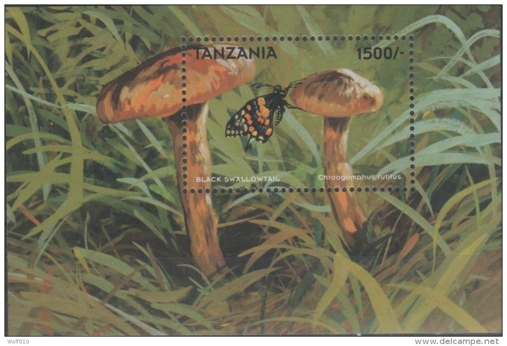 Tanzania. Mushrooms And Insects. 1998. MNH SS. SCV = 11.25 - Autres & Non Classés