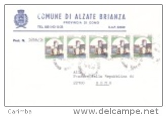 1984 4X5 £ 90 CASTELLI SU BUSTA COMUNE DI ALZATE BRIANZA COMO - 1981-90: Storia Postale