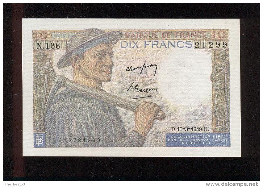 10  Francs Mineur  -   1949 - 10 F 1941-1949 ''Mineur''