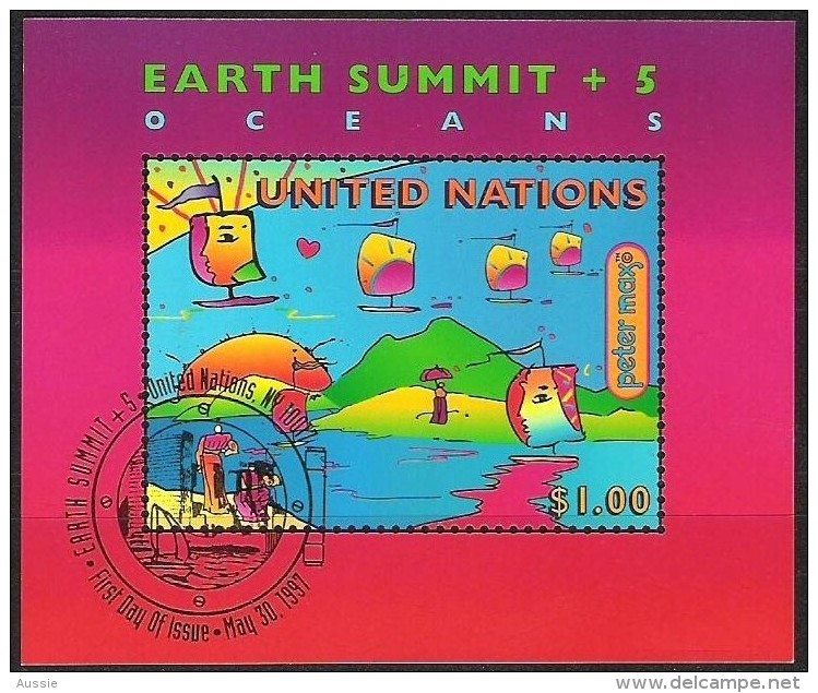 Nations Unis New York 1997 Yvertn° Bloc 9 (°) Oblitéré Cote 3,60 € Earth Summit - Oblitérés