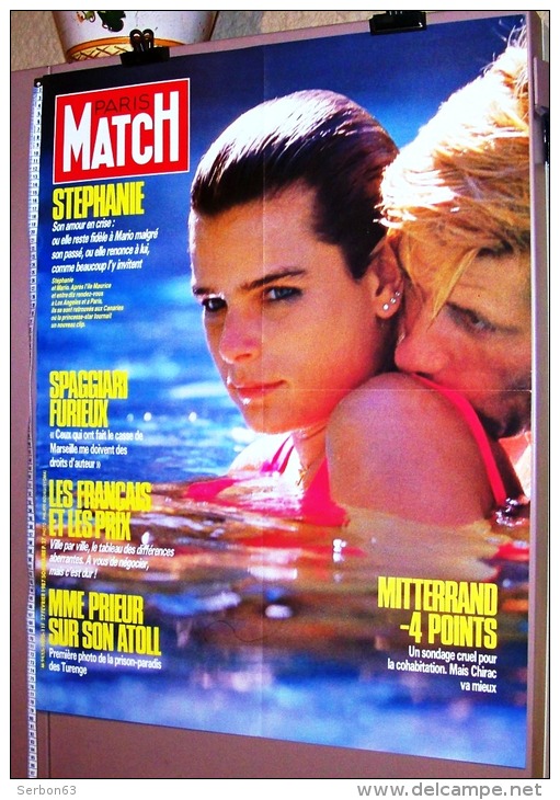 PUBLICITE AFFICHE PRESSE N°1970 DU 27 02 1987 PARIS MATCH 60cmX78cm STEPHANIE MARIO MONACO SPAGGIARI PRIEUR TURENGE ATOL - Posters