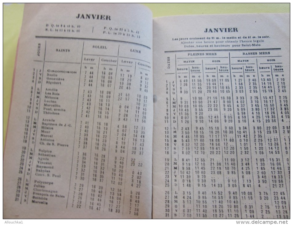 1953- Marées De La Baie De Saint-Malo-correction Pour Cancale, Jersey, Granville Etc. Renseignements Maritime Nombreux - Europa