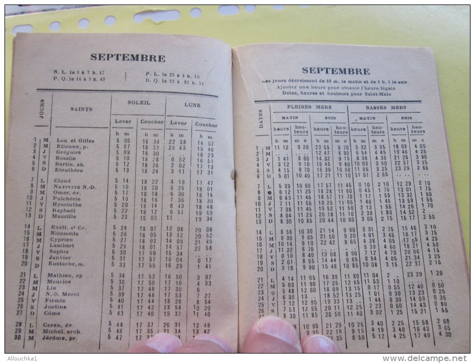 1953- Marées de la baie de Saint-Malo-correction pour Cancale, Jersey, Granville etc. renseignements maritime nombreux