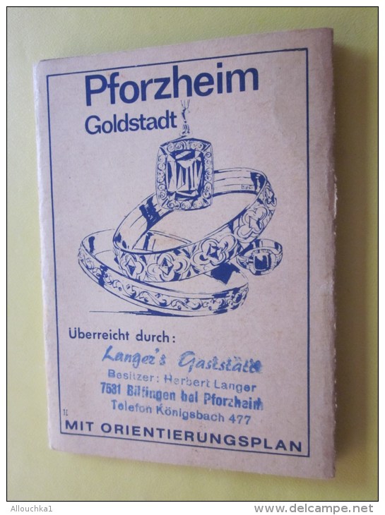 Publicité+Plan Pforzhzeim Goldstadt Uberreicht Durch Langer's Gasesttadz  Mit Orientierungsplan Deutschland Bade-Wurten - Europa