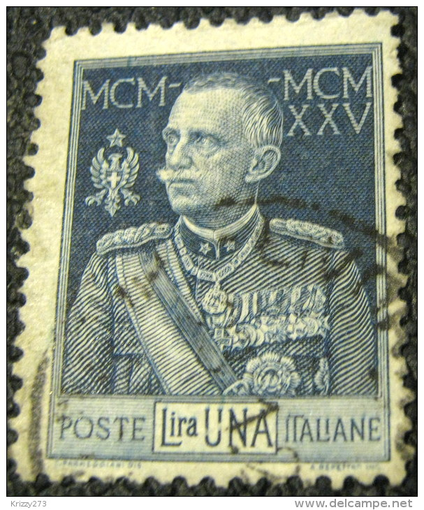 Italy 1925 King Victor Emmanuel III Silver Jubilee 1L - Used - Oblitérés