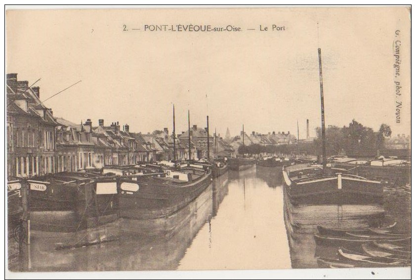 CPA 60 PONT L'EVEQUE Le Port Péniches Batellerie - Autres & Non Classés