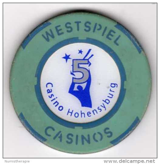 Jeton Westspiel Casinos : Casino Hohensyburg Dortmund 5 € - Casino